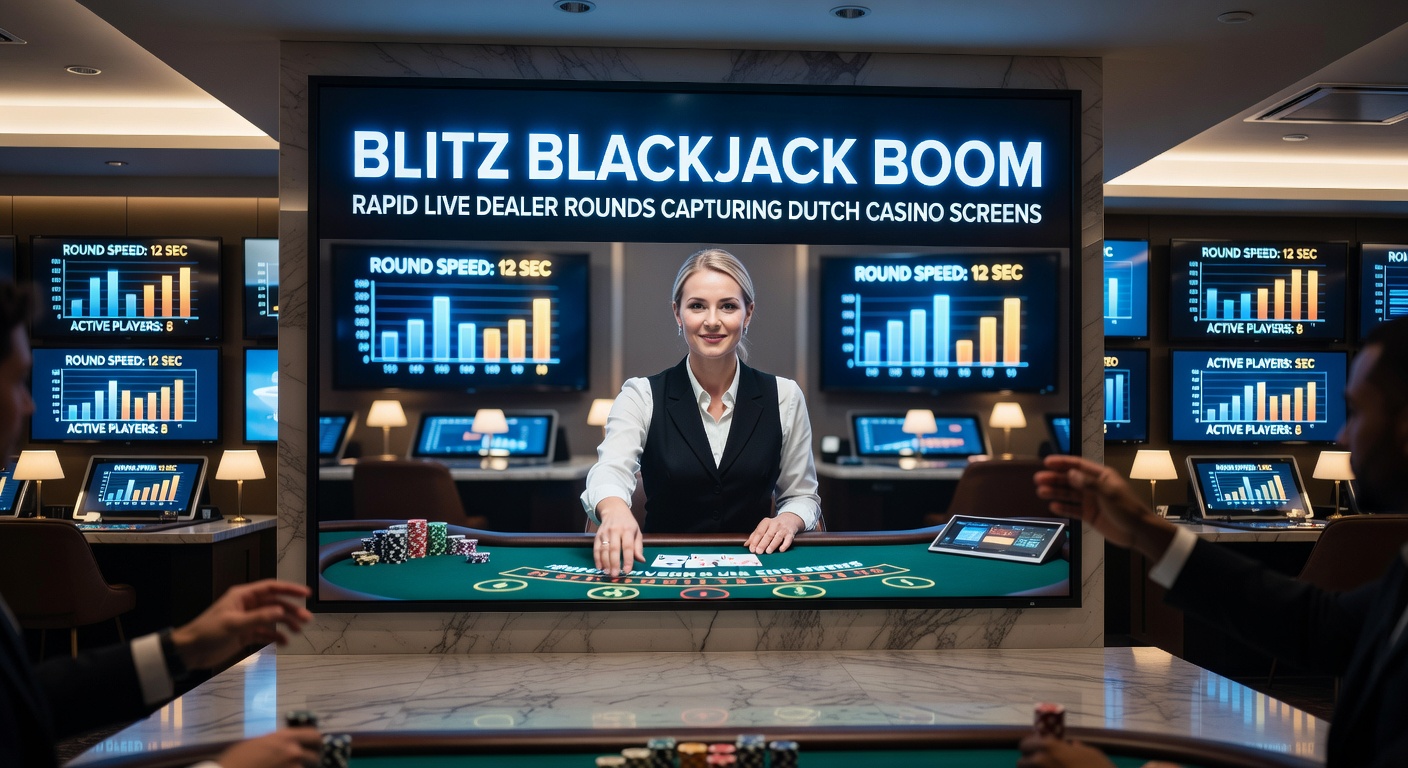 Schermafbeelding van een Blitz Blackjack-spel met meerdere handen, dealerkaarten en real-time winnaars op een Nederlands casino-platform
