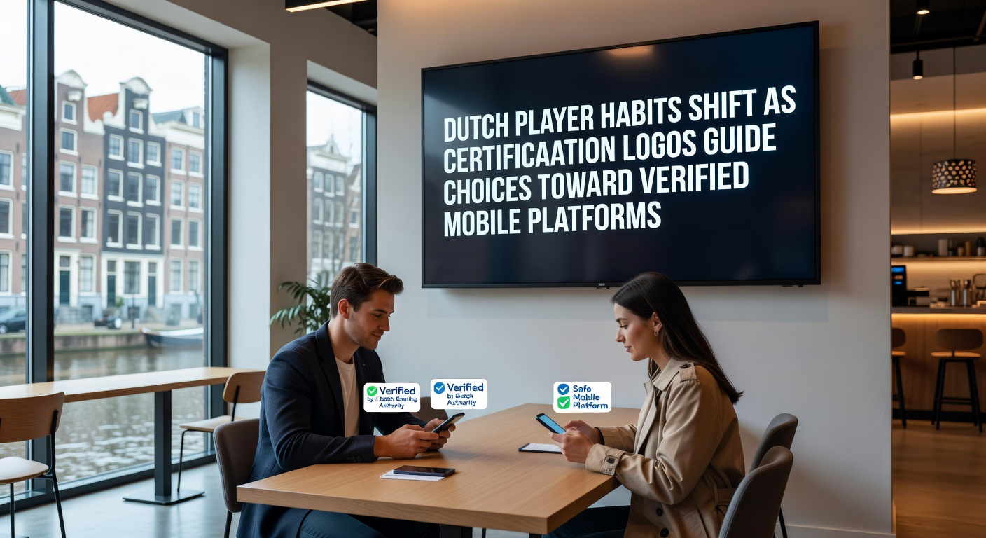Nederlandse spelers die certificeringslogo's controleren op mobiele casino apps tijdens het kiezen van platforms