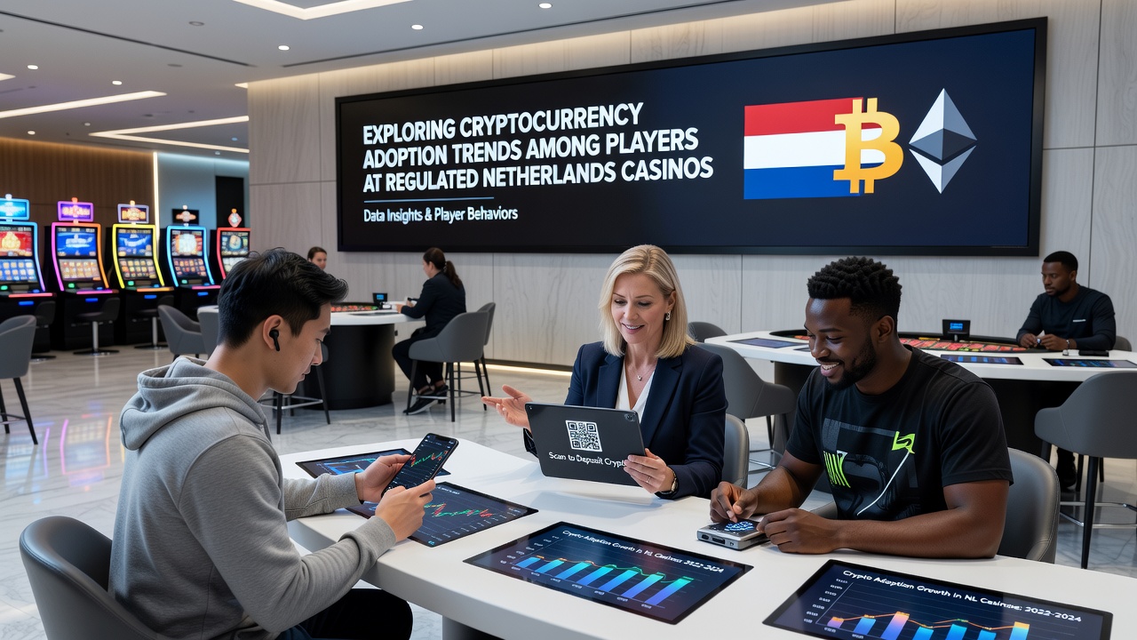 Speler die een mobiele app gebruikt om cryptocurrency te storten bij een Nederlands casino