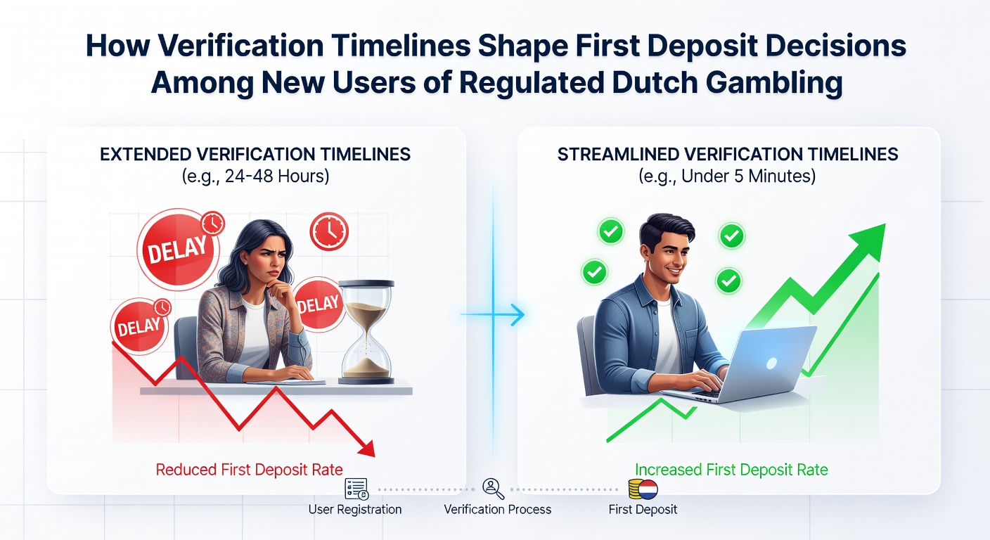 Grafiek die verificatietijden en stortingspercentages toont bij Nederlandse gokplatforms