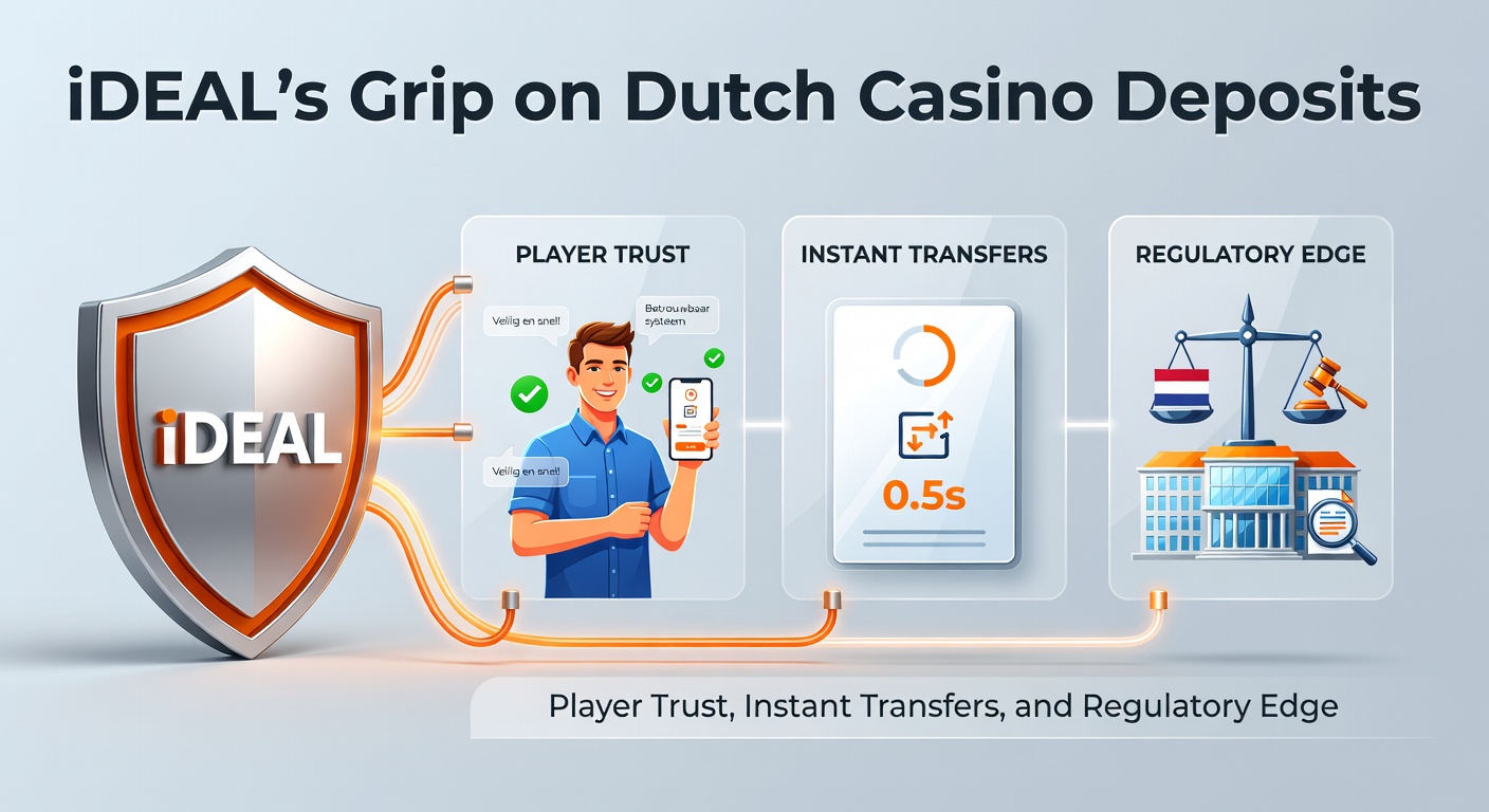Illustratie van iDEAL-betaling bij een Nederlands online casino met spelers die veilig storten via hun bankapp