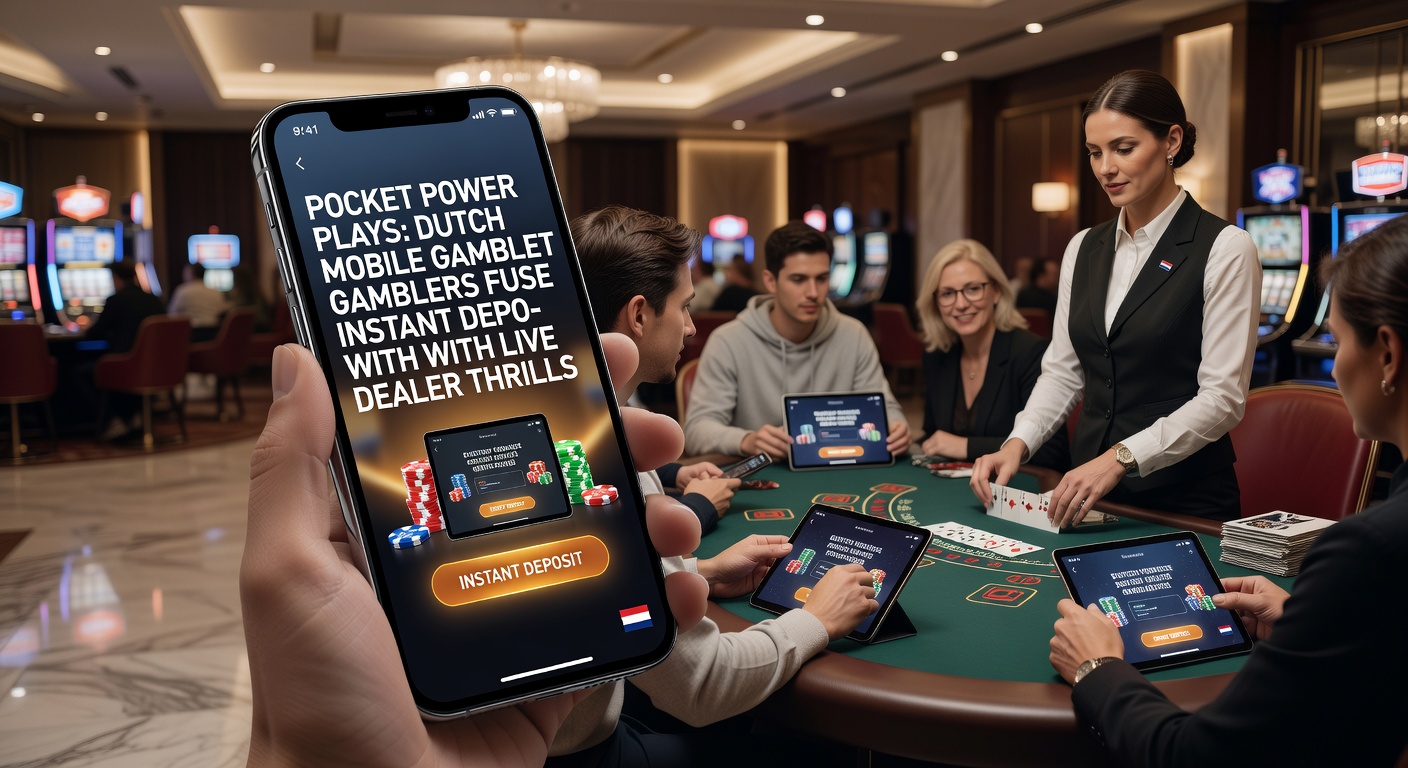 Nederlandse speler op mobiel met live dealer tafel en iDEAL stortingsscherm zichtbaar