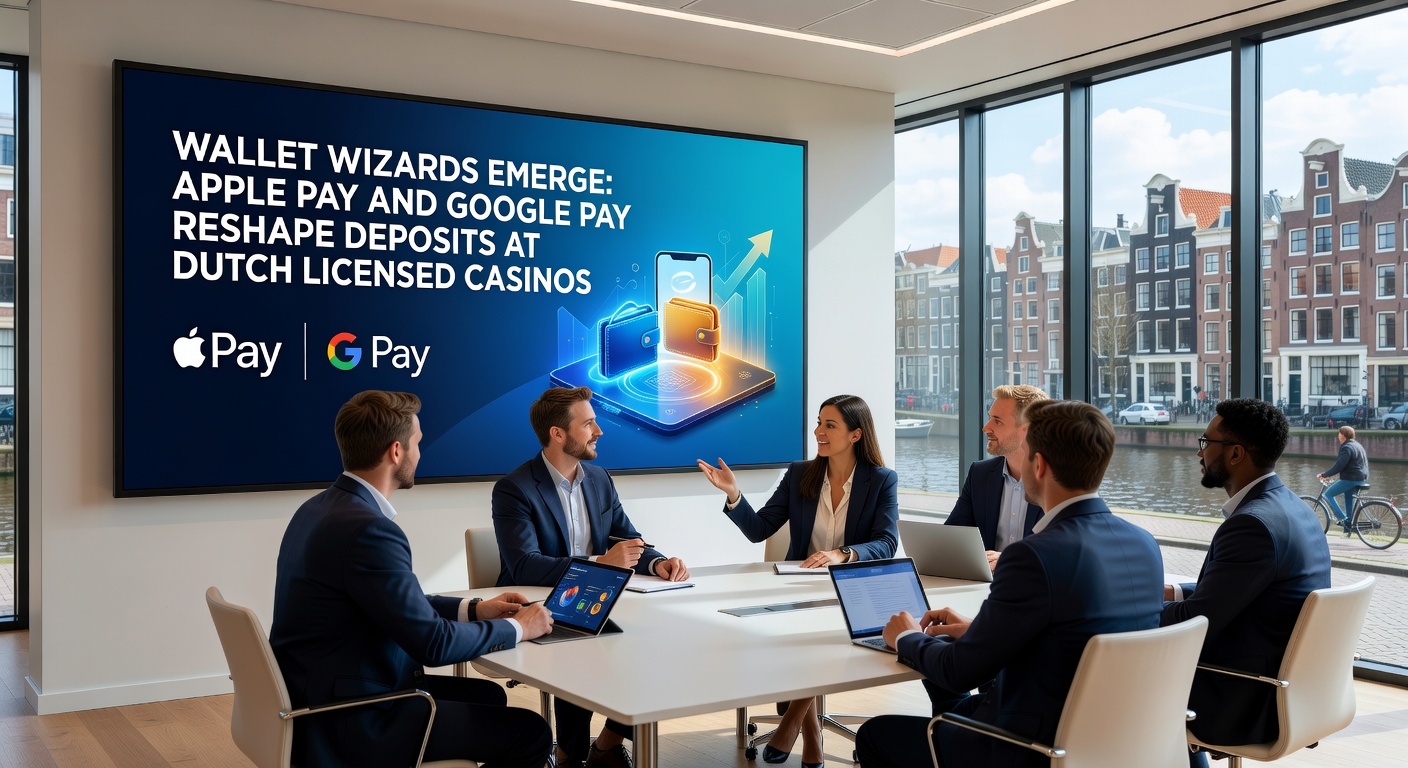 Grafiek met stijgende lijnen van Apple Pay en Google Pay gebruik in Nederlandse casino's, naast iDEAL-trends, illustrerend marktveranderingen